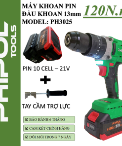 Máy khoan dùng pin 21V đầu khoan 13mm PHIPOL - PH3025