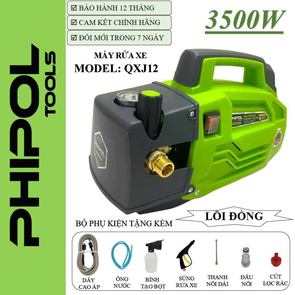 Máy rửa xe mini lõi đồng PHIPOL - QXJ12