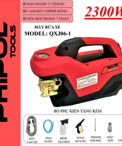Máy rửa xe mini PHIPOL - QXJ06 màu đỏ