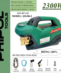 Máy rửa xe mini lõi đồng PHIPOL - QXJ06E2 màu xanh